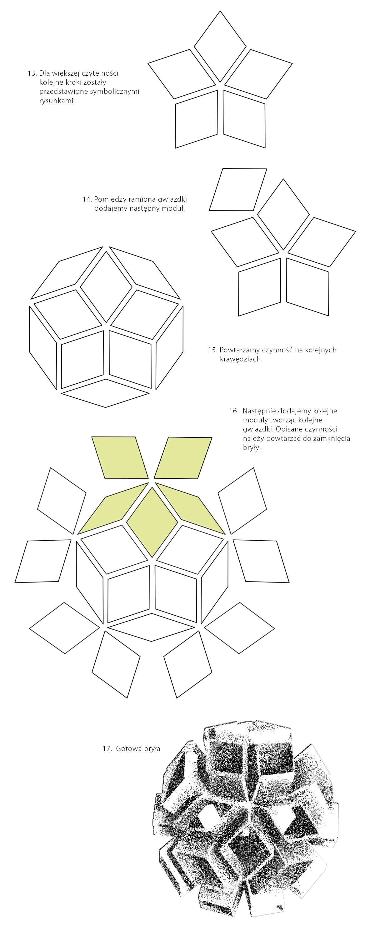 Origami modułowe z pasków - snapology