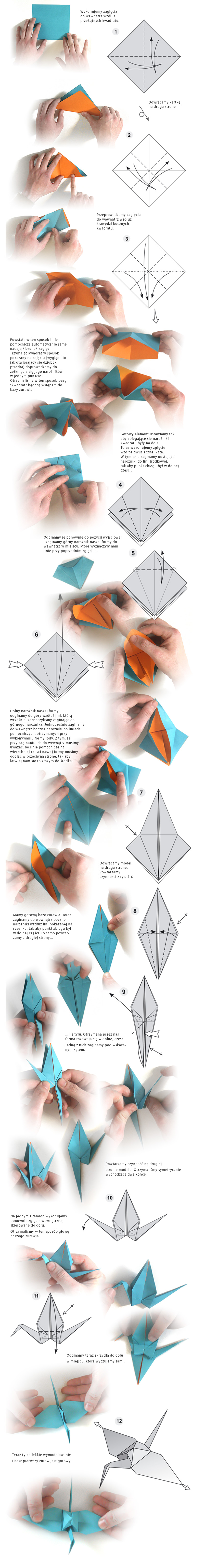 Żuraw origami instrukcja